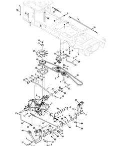 Drive System Diagram and Parts List for SLTX1054VT 13VR92AK009-13WR92AK009-13WR92AK010 Cub Cadet Lawn Tractor